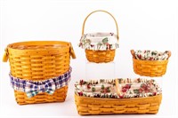 Lot of 4 Vintage Longaberger Handwoven Baskets
