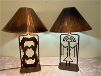Southwestern Style Metal Table Lamps 33”
