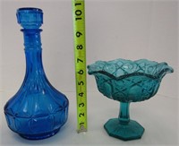 Art Glass Bowl and Decanter