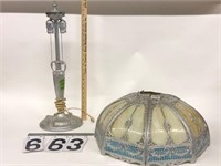 Slag glass leaded glass lamp OLD has Separation