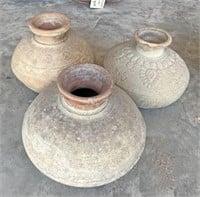 3 Terra Cotta Vases