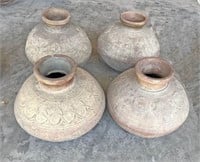 4 Terra Cotta Vases