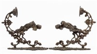 Pair of Ornate Antique Bronze Sconces w/ Cherubs.