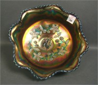 Fenton Green Butterfly & Berry Ftd Master Bowl