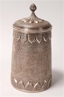 Fine 19th Century Indian Silver Jar and Cover,