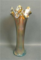 Fenton Sapphire Fine Rib Vase