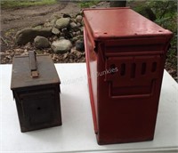 Two Metal Ammo Boxes