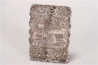 Lovely Victorian Sterling Silver Castletop Card