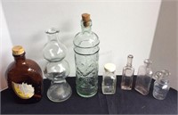 Assorted Glass Containers & Medicine Bottles