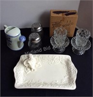 Assorted Glassware Pieces & Candle Holders