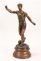 French Bronze Soccer Player,