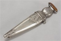Victorian Scottish Silver Dirk Kilt Pin,