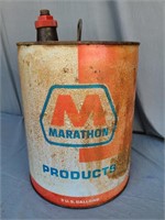5 gallon Marathon oil can