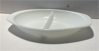 Pyrex Two Sided White Glass Serving Dish
