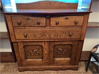Antique Dove Tailed Dresser On Wheels
