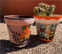 2 Talavera Planters, 1 / Cactus