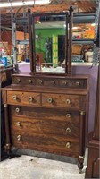 Early Mahogany Dresser with Mirror