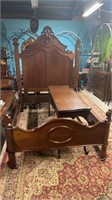 Walnut Victorian High Back Full Size Bed