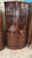 Monticello Drexel Curved Glass Corner Cabinet