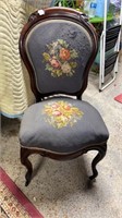 Victorian Needlepoint Seat & Back Side Chair