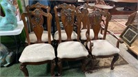 Set of Six Carved Pulaski Chairs