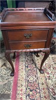 Mahogany Claw Foot Nightstand with Gallery