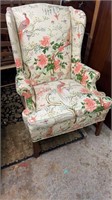 Mahogany Chinese Chippendale Wing Back Chair