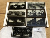 7 Vintage Glass Lantern Slides