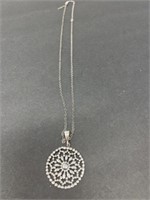 Sterling  Medallion Pendant Necklace Chain