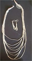 Silvertone Necklace W/ Matching Earrings