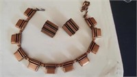Metal Chocker Necklace W/ Matching Clip Earrings