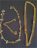 3pc Goldtone Necklaces