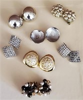 Silvertone Clip Earrings
