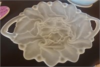 Frosted Glass Handled Plate