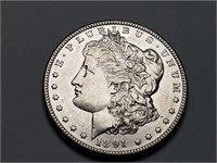 1891 CC Morgan Silver Dollar Very High Grade