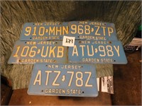 5 NEW JERSEY LICENSE PLATES