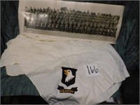 US ARMY PILLOW COVER & FORT BRAGG 1951 PHOTO