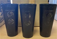 3 VINTAGE PLASTIC CUP 8 oz W/6 Astrology Signs