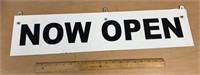 DOUBLE SIDED METAL NOW OPEN HANGING SIGN