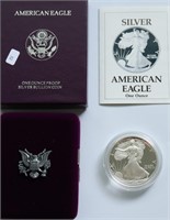 1990 PROOF SILVER EAGLE W BOX PAPERS