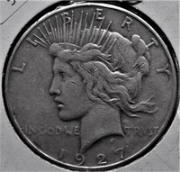 1927 S PEACE DOLLAR VF