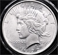 1922 PEACE DOLLAR CHOICE B U