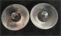 PAIR DISC CANDLE HOLDERS 4 INCHES DIAMETER