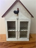 Wooden chicken cabinet decor 15inches tall