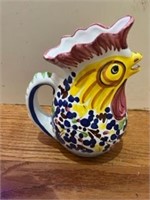 Chicken pitcher 9 inches tall see chip