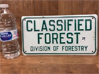 Classified Forest Metal Sign