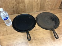 2 Cast-Iron #6 Griddles 1 is Wagner