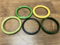 5 Bakelite Bracelets