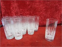(12)Vintage Libbey frosty pine glasses.