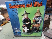 New Scarecrow & witch 13" fabric Mache figures.